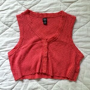 Pink Button Up Cropped Tank